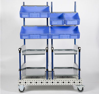 Arbeitsplatzsysteme Tischwagen Kleinteilebehlter