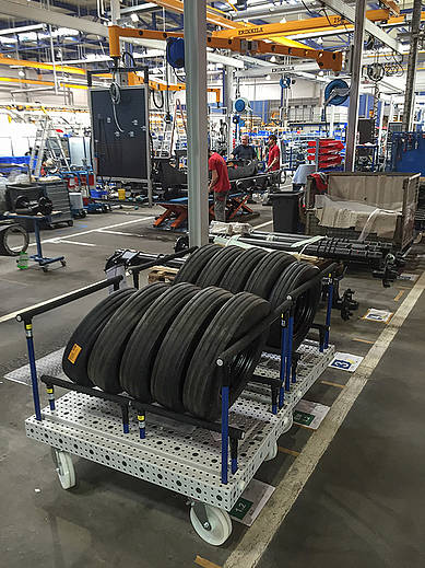 Neuentwickelte KLT-Behlter-Wagen auf Basis des 4Dflexiplat